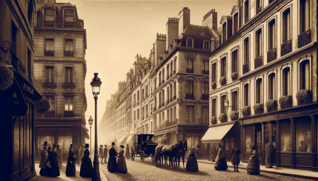 Representação histórica da Rue de Sèvres, nº 35, em Paris